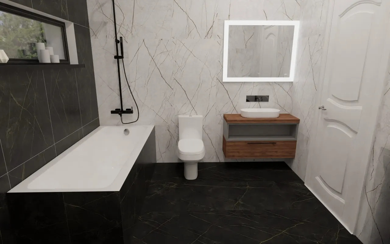 Совмещенный санузел 6,44 м² — кадр 2